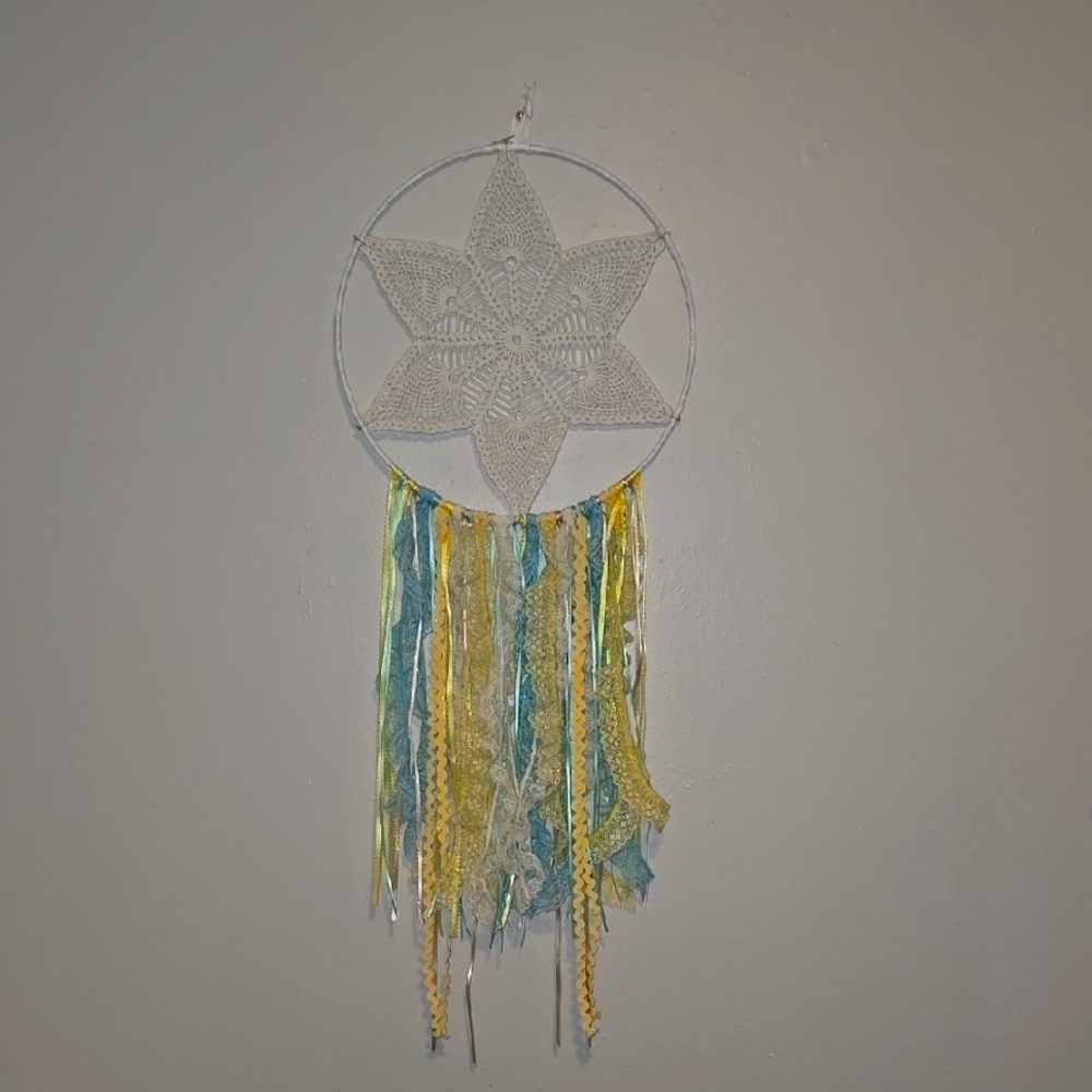 Bohemian Dreamcatcher with Yellow and Blue Accents